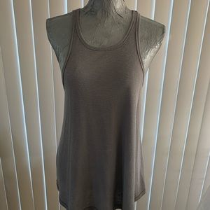 Free People Grey Cotton Ribbed Tank Top Large